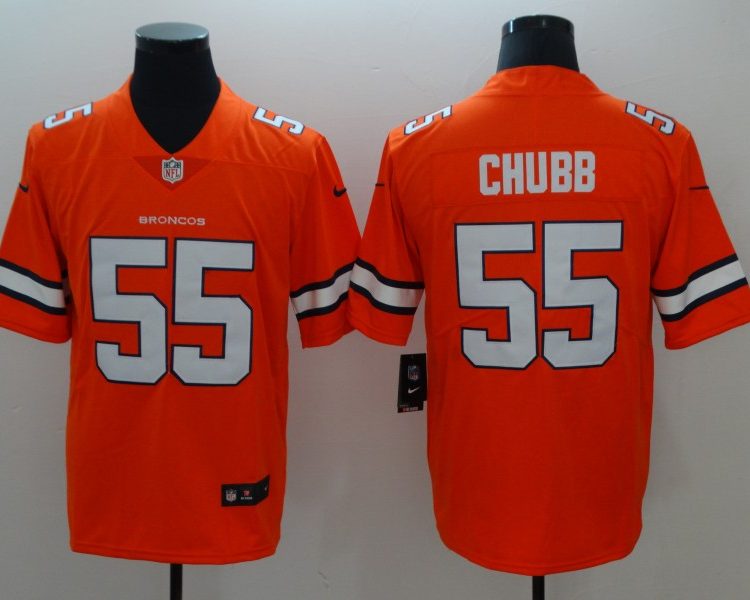 Men's Denver Broncos Bradley Chubb #55 Orange Jersey