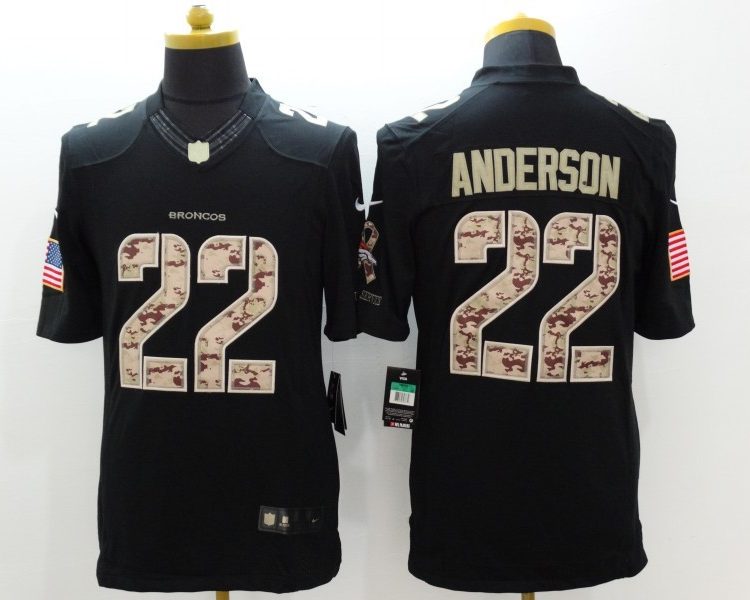 Men's Denver Broncos C.J. Anderson #22 Black Jersey