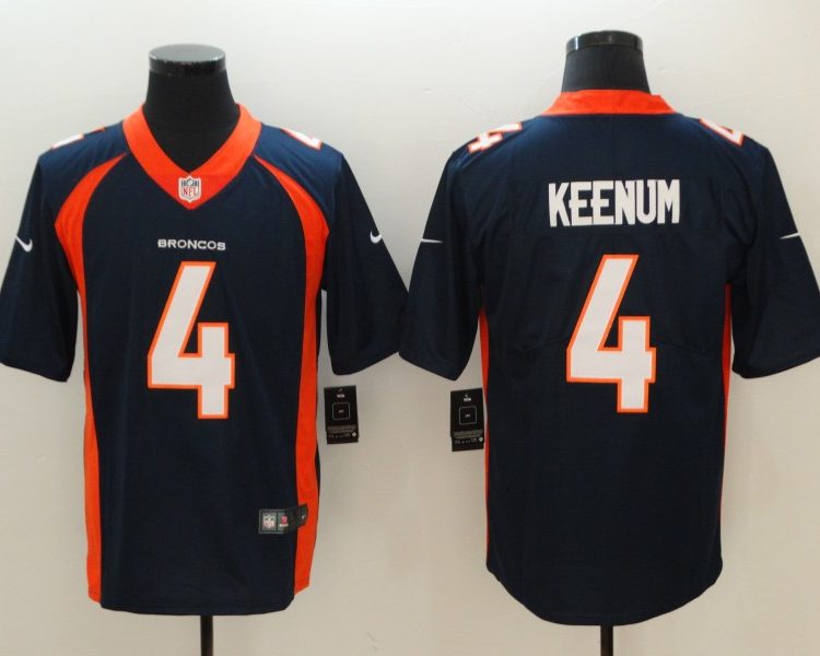 Men's Denver Broncos Case Keenum #4 Navy Jersey
