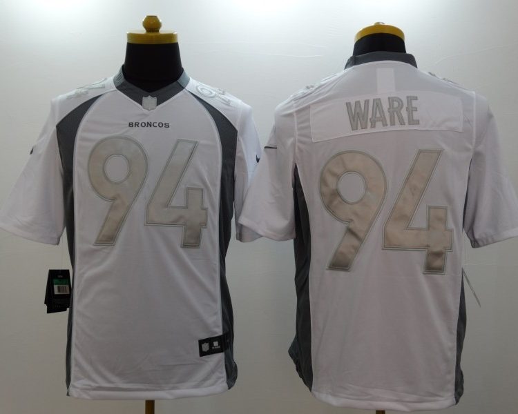 Men's Denver Broncos DeMarcus Ware #94 White Jersey