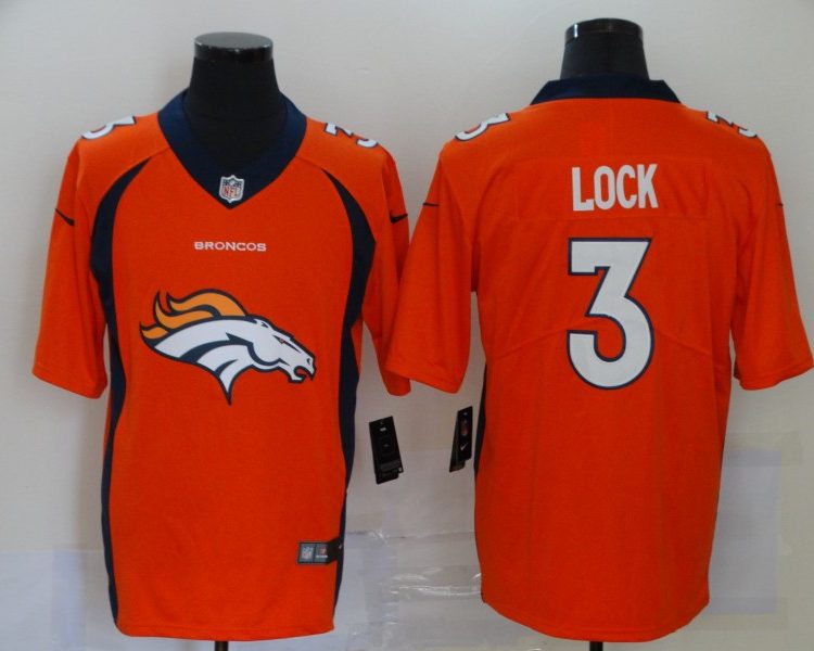 Men's Denver Broncos Drew Lock #3 Orange Jersey