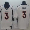 Men's Denver Broncos Drew Lock #3 White Jersey