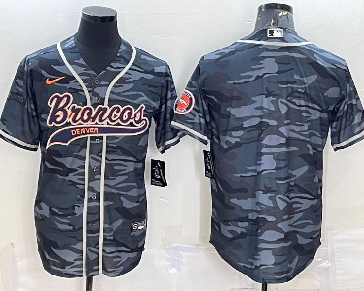 Men's Denver Broncos Grey Camouflage Blank Jersey