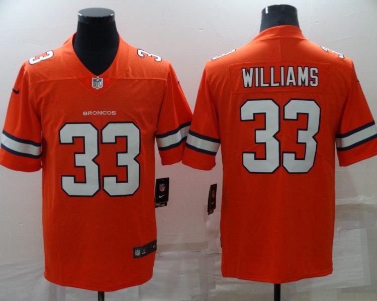 Men's Denver Broncos Javonte Williams #33 Orange Jersey