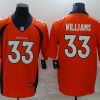 Men's Denver Broncos Javonte Williams #33 Orange Jersey