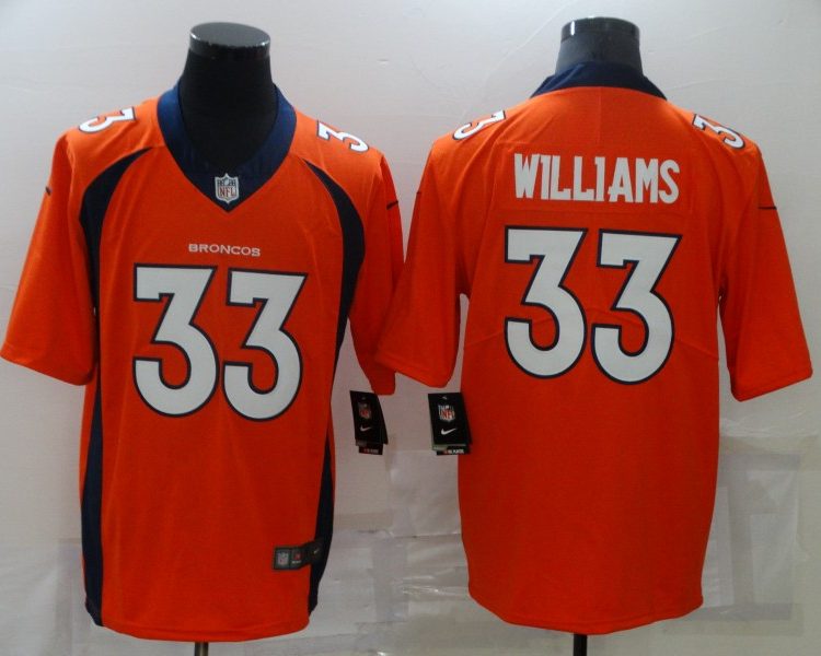 Men's Denver Broncos Javonte Williams #33 Orange Jersey