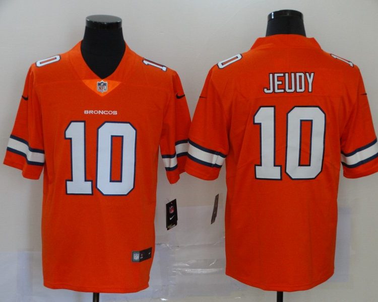 Men's Denver Broncos Jerry Jeudy #10 Orange Jersey