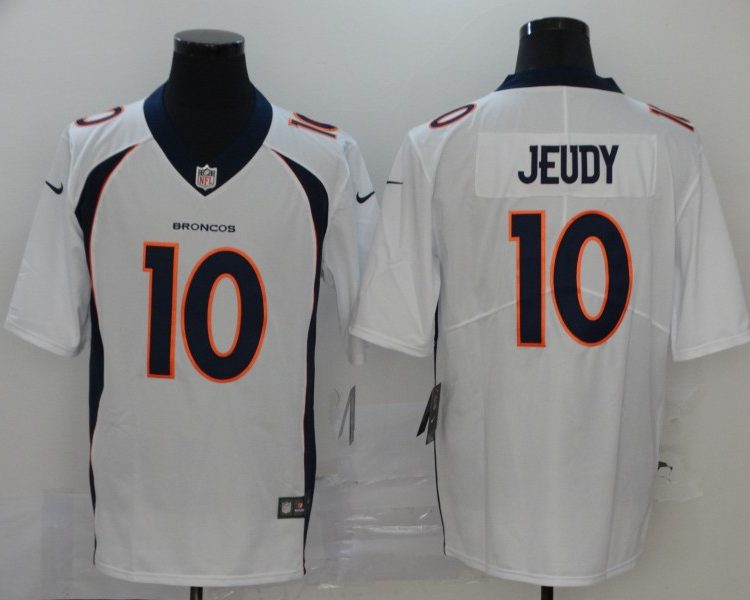 Men's Denver Broncos Jerry Jeudy #10 White Jersey