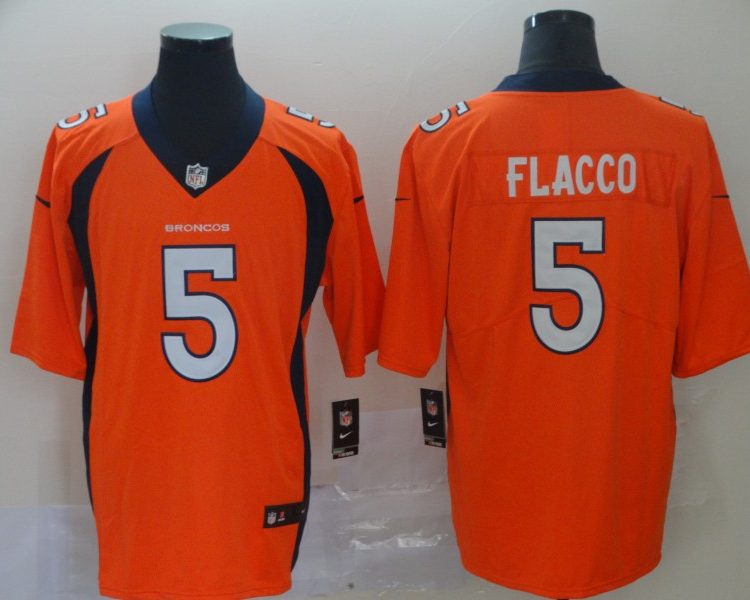 Men's Denver Broncos Joe Flacco #5 Orange Jersey