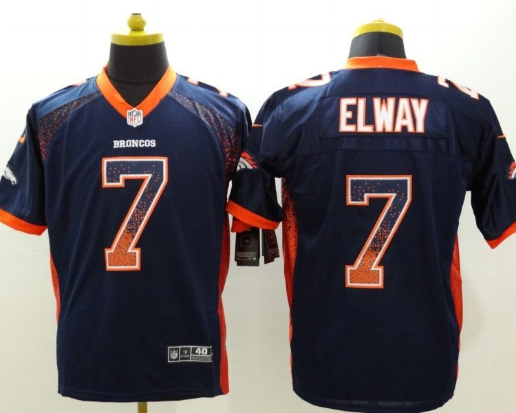 Men's Denver Broncos John Elway #7 Navy Jersey