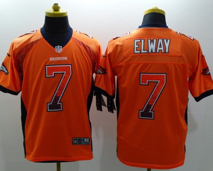 Men's Denver Broncos John Elway #7 Orange Jersey
