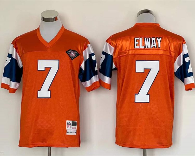 Men's Denver Broncos John Elway Mitchell & Ness Orange Legacy Jersey
