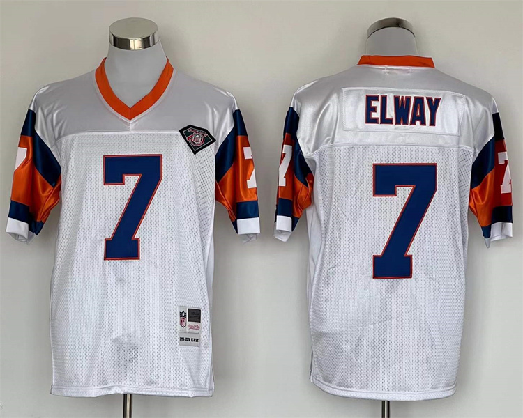 Men's Denver Broncos John Elway Mitchell & Ness White Legacy Jersey