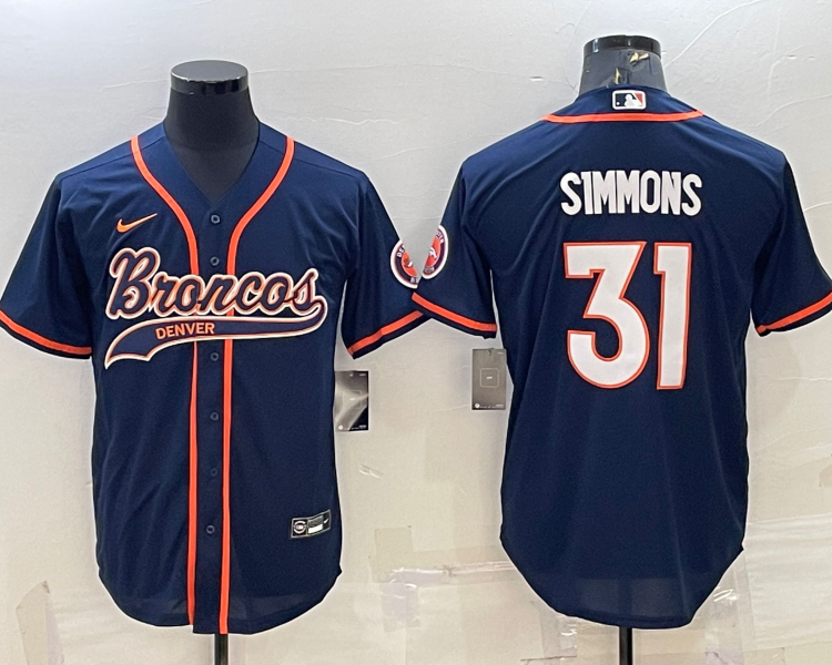 Men's Denver Broncos Justin Simmons #31 Navy Jersey Joint Edition