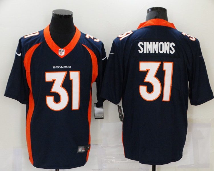 Men's Denver Broncos Justin Simmons #31 Navy Jersey