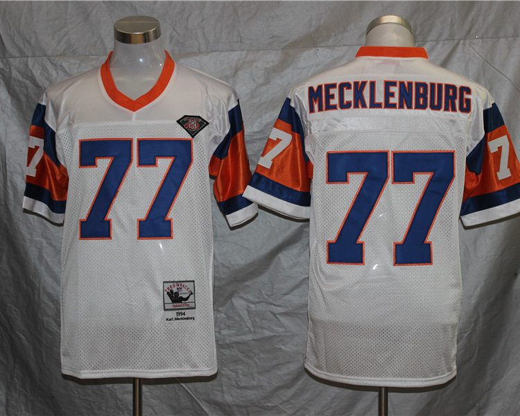 Men's Denver Broncos Karl Mecklenburg Mitchell & Ness White Legacy Jersey