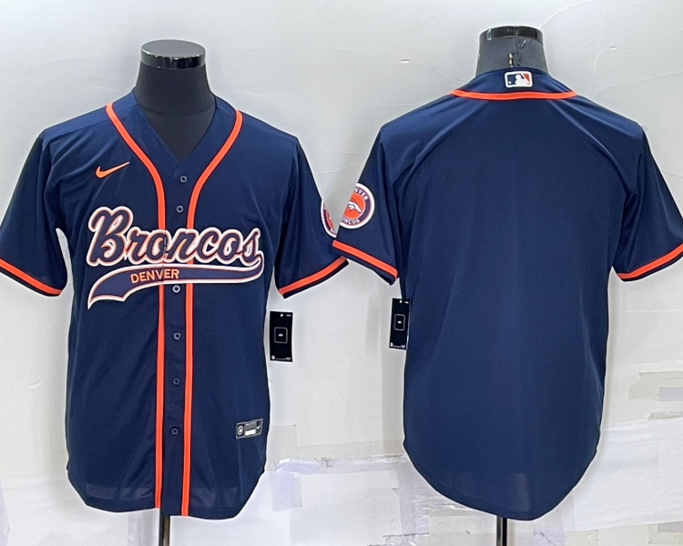 Men's Denver Broncos Navy Blank Jersey