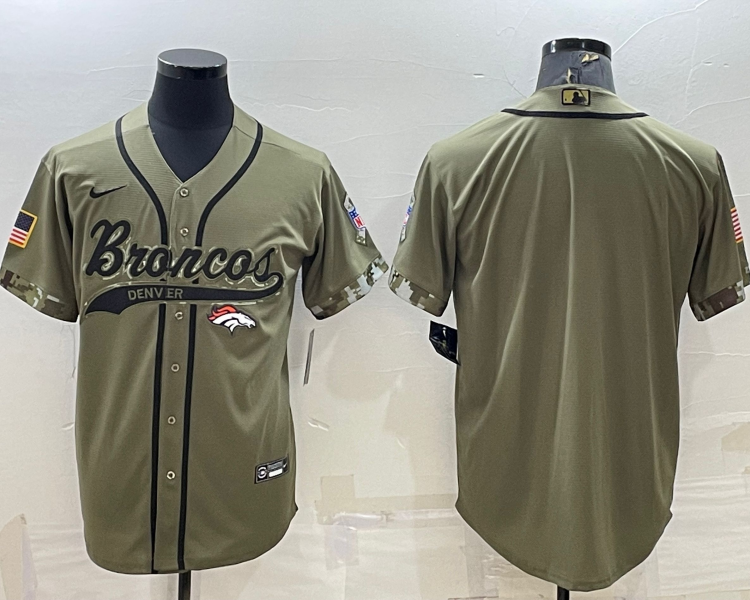 Men's Denver Broncos Olive 2022 Salute To Service Limited Blank Jersey