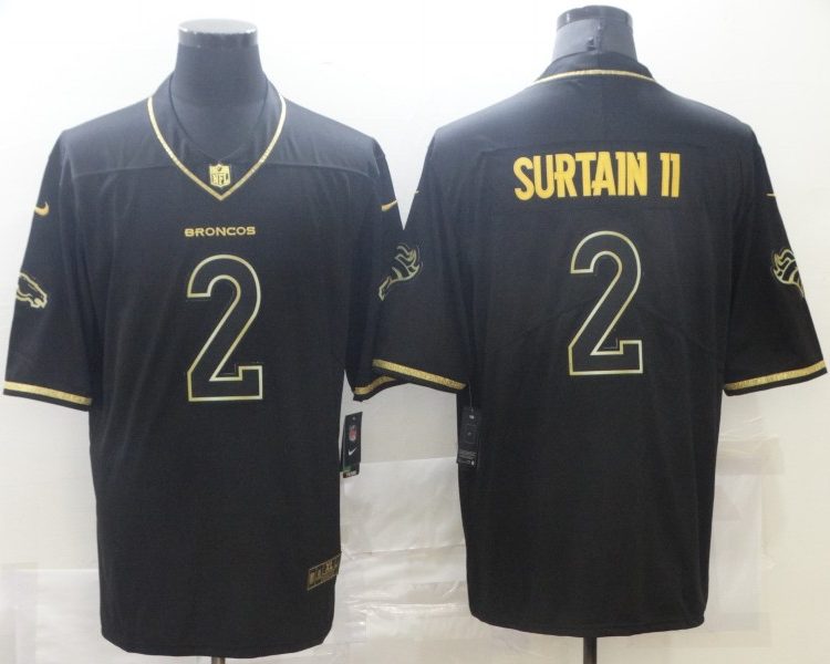 Men's Denver Broncos Patrick Surtain II #2 Black Jersey