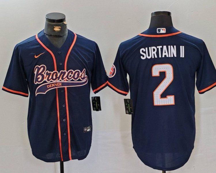 Men's Denver Broncos Patrick Surtain II #2 Navy Jersey