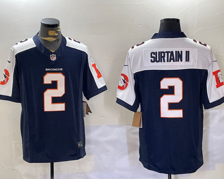 Men's Denver Broncos Patrick Surtain II #2 Navy Jersey