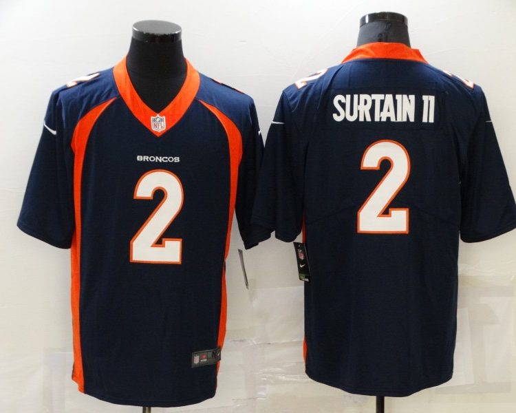 Men's Denver Broncos Patrick Surtain II #2 Navy Jersey