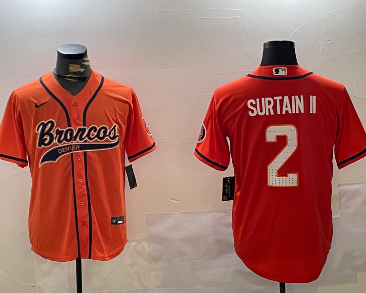 Men's Denver Broncos Patrick Surtain II #2 Orange Jersey