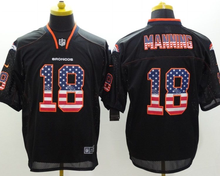 Men's Denver Broncos Peyton Manning #18 Black Jersey