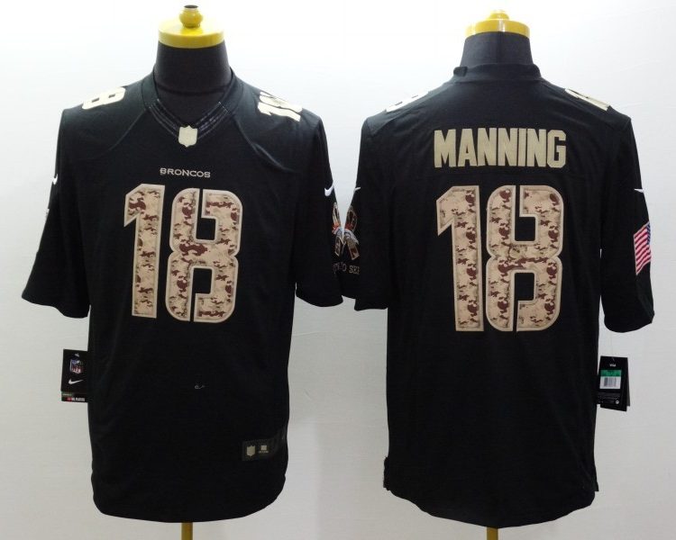 Men's Denver Broncos Peyton Manning #18 Black Jersey