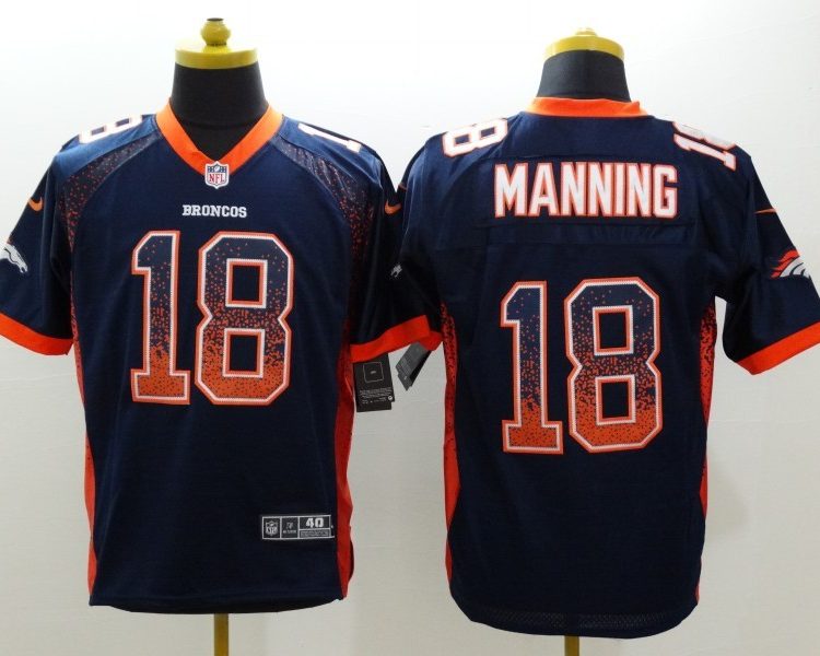 Men's Denver Broncos Peyton Manning #18 Navy Jersey