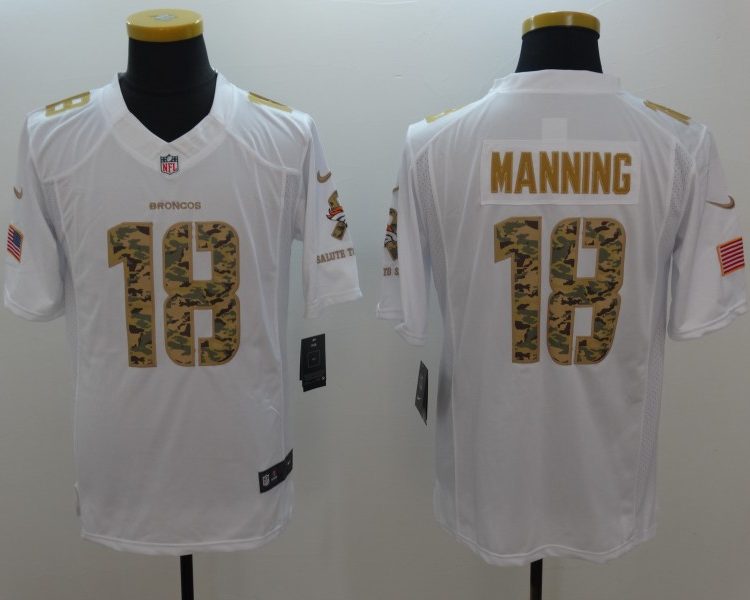 Men's Denver Broncos Peyton Manning #18 White Jersey