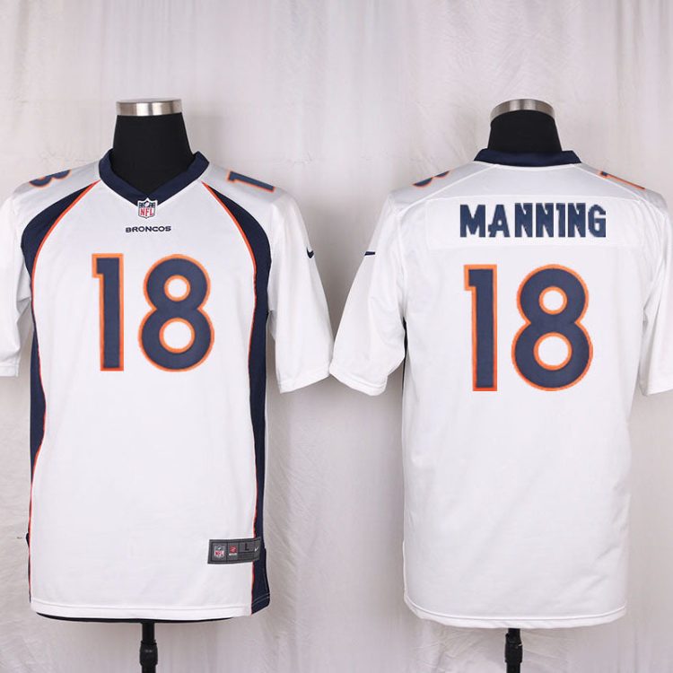 Men's Denver Broncos Peyton Manning #18 White Jersey