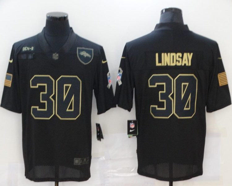 Men's Denver Broncos Phillip Lindsay #30 Black Jersey