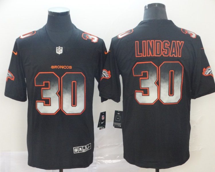 Men's Denver Broncos Phillip Lindsay #30 Black Jersey