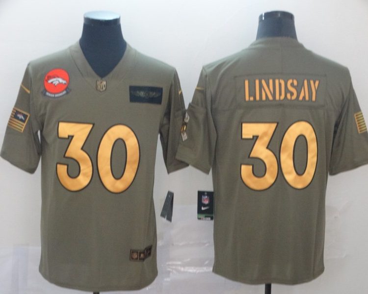 Men's Denver Broncos Phillip Lindsay #30 Brown Jersey