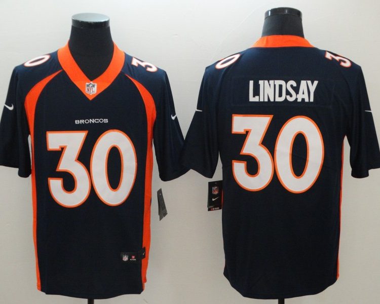 Men's Denver Broncos Phillip Lindsay #30 Navy Jersey