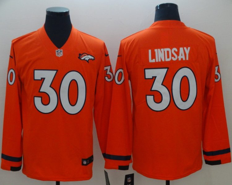Men's Denver Broncos Phillip Lindsay #30 Orange Jersey