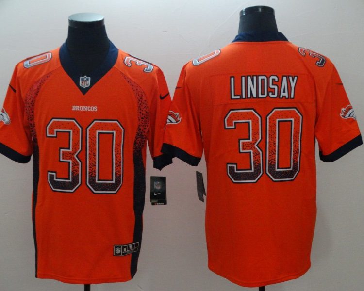 Men's Denver Broncos Phillip Lindsay #30 Orange Jersey