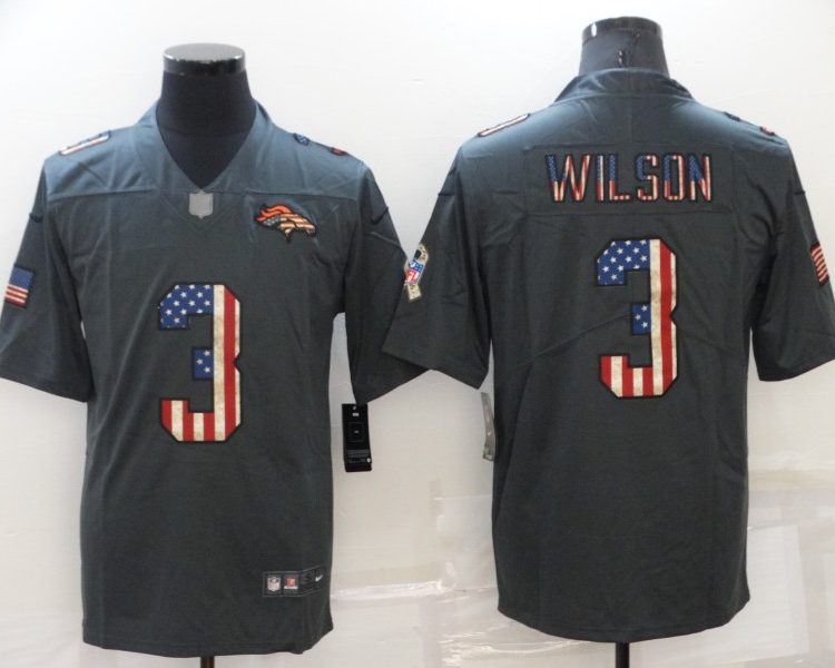 Men's Denver Broncos Russell Wilson #3 Black Jersey