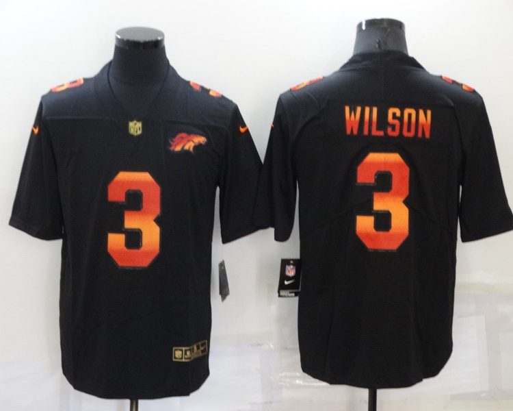 Men's Denver Broncos Russell Wilson #3 Black Jersey