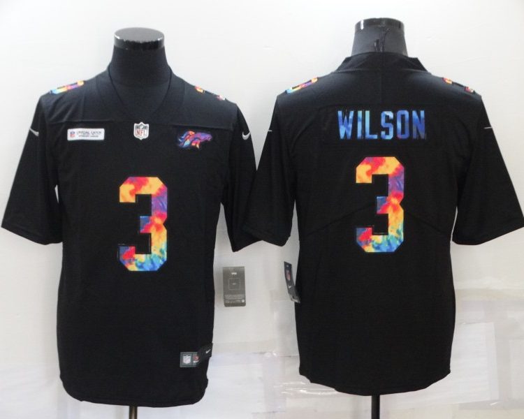 Men's Denver Broncos Russell Wilson #3 Black Legend Jersey
