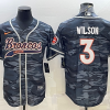 Men's Denver Broncos Russell Wilson #3 Grey Camouflage Jersey Joint Edition
