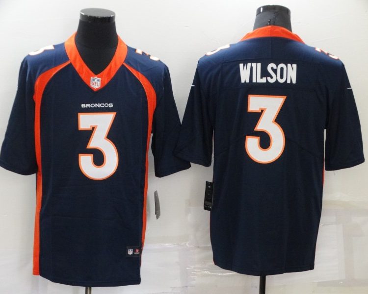 Men's Denver Broncos Russell Wilson #3 Navy Jersey