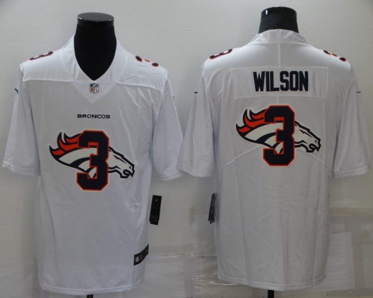 Men's Denver Broncos Russell Wilson #3 White Jersey