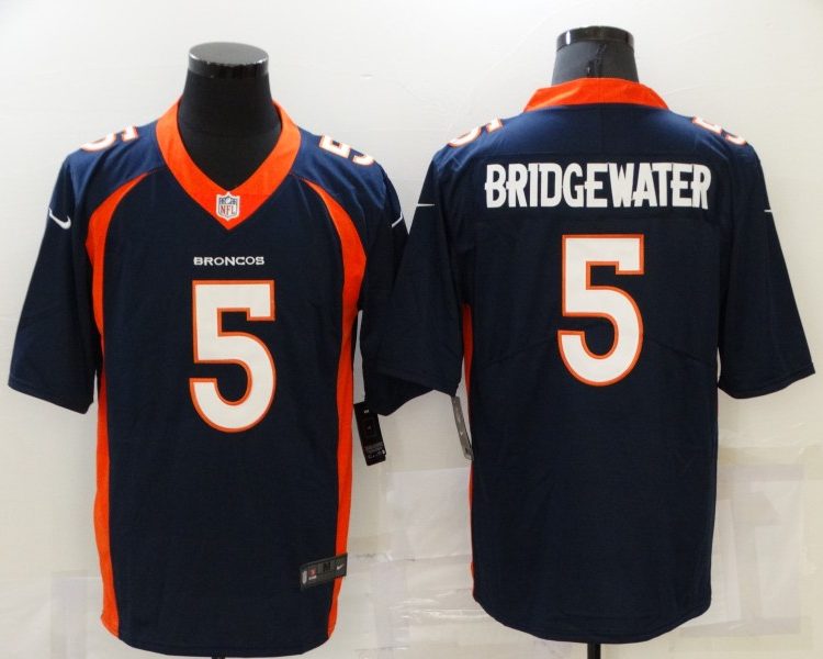 Men's Denver Broncos Teddy Bridgewater #5 Navy Jersey
