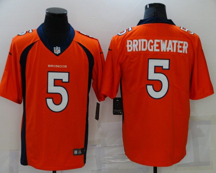 Men's Denver Broncos Teddy Bridgewater #5 Orange Jersey