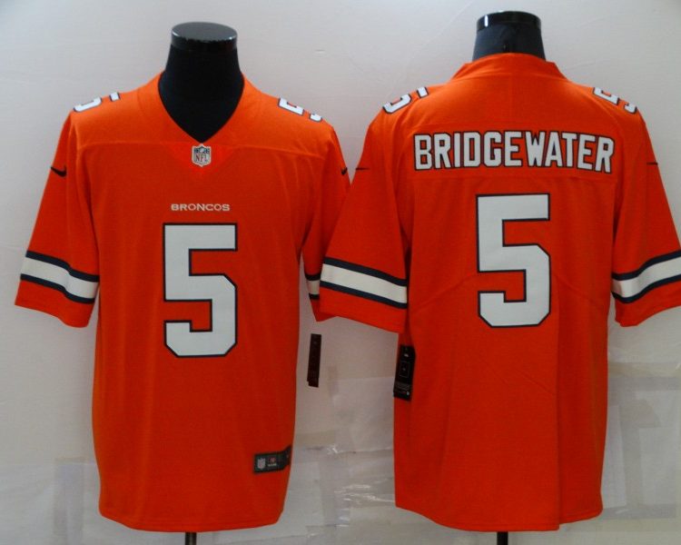 Men's Denver Broncos Teddy Bridgewater #5 Orange Jersey