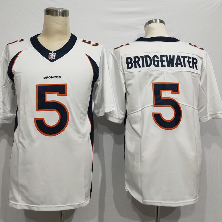 Men's Denver Broncos Teddy Bridgewater #5 White Jersey