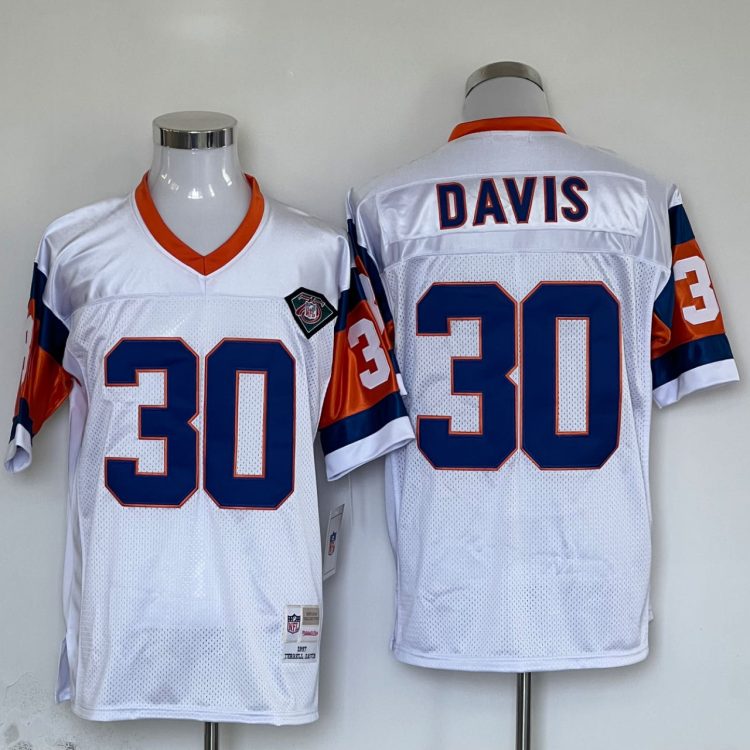 Men's Denver Broncos Terrell Davis Mitchell & Ness White Legacy Jersey