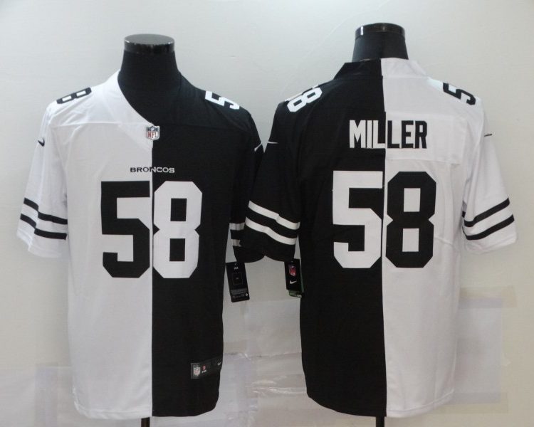 Men's Denver Broncos Von Miller #58 Black/White Jersey